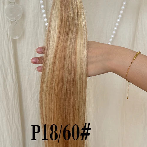 100Pcs & 50Pcs Straight Nano Ring Hair Extensions 32 Colors European Micro Beads Ring Human Hair Extensions 0.5g/0.8g/1g/Strand