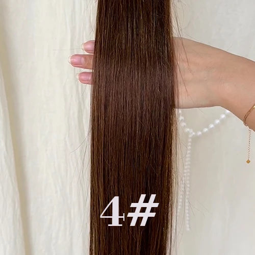 100Pcs & 50Pcs Straight Nano Ring Hair Extensions 32 Colors European Micro Beads Ring Human Hair Extensions 0.5g/0.8g/1g/Strand