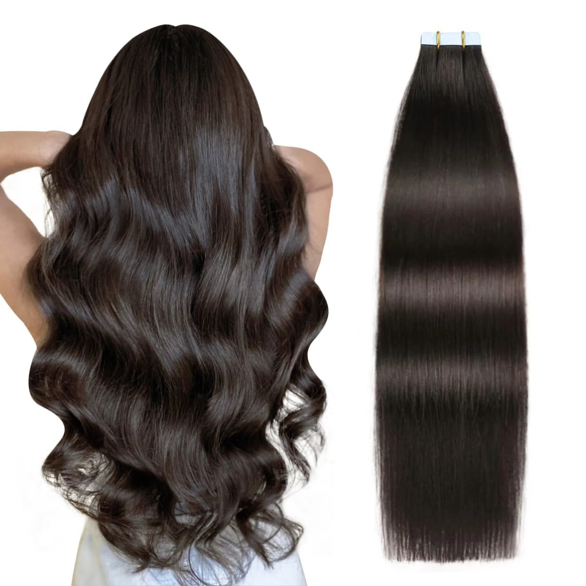 Highlight Human Hair Tape in Hair Extensions Silky Straight Remy Hair Extensions for Women to Add Hair Volume&Length&Highlight