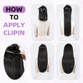 Clip in Hair Extensions Real Human Hair,100% Brazilian Remy Human Hair Extensions for Women,1B Natural Black 8Pcs Per Set