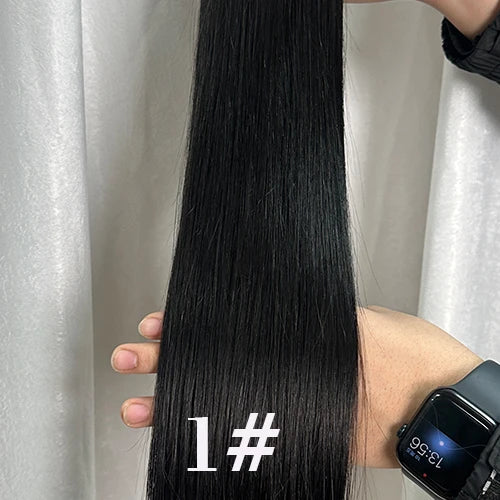100Pcs & 50Pcs Straight Nano Ring Hair Extensions 32 Colors European Micro Beads Ring Human Hair Extensions 0.5g/0.8g/1g/Strand