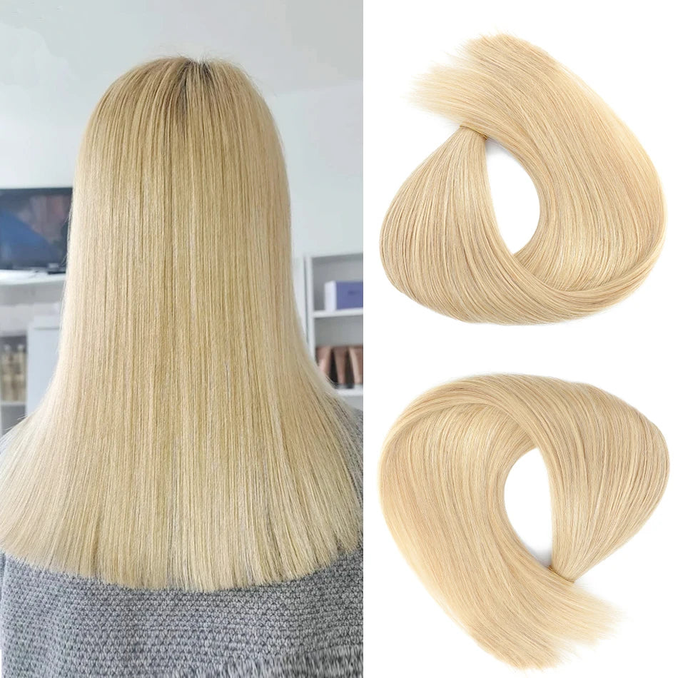 100Pcs & 50Pcs Straight Nano Ring Hair Extensions 32 Colors European Micro Beads Ring Human Hair Extensions 0.5g/0.8g/1g/Strand