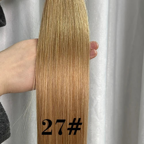 100Pcs & 50Pcs Straight Nano Ring Hair Extensions 32 Colors European Micro Beads Ring Human Hair Extensions 0.5g/0.8g/1g/Strand