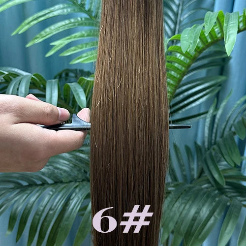 100Pcs & 50Pcs Straight Nano Ring Hair Extensions 32 Colors European Micro Beads Ring Human Hair Extensions 0.5g/0.8g/1g/Strand