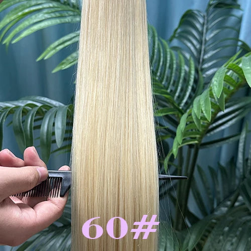 100Pcs & 50Pcs Straight Nano Ring Hair Extensions 32 Colors European Micro Beads Ring Human Hair Extensions 0.5g/0.8g/1g/Strand