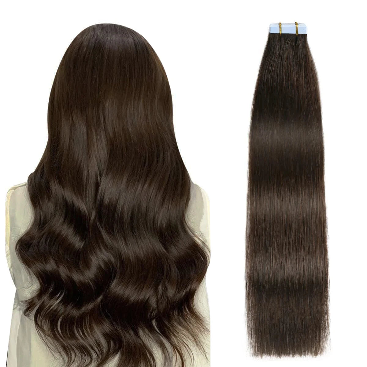 Highlight Human Hair Tape in Hair Extensions Silky Straight Remy Hair Extensions for Women to Add Hair Volume&Length&Highlight
