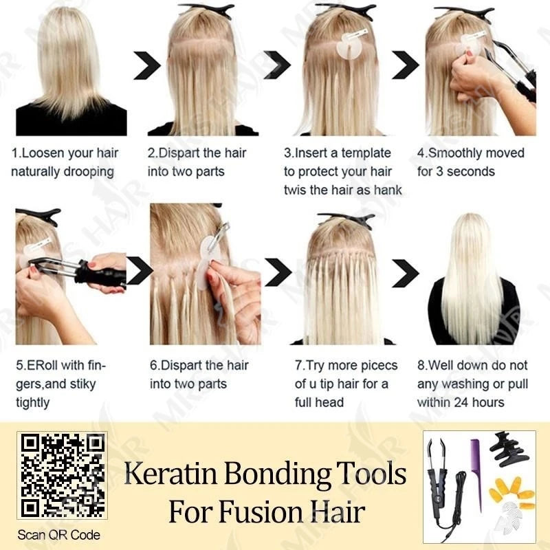 U Tip Fusion Hair Extensions Blonde Natural Real Human Hair Extensions 1.5cm Keratin Hair Capsules 50pcs 30g 40g 50g 12-24inch