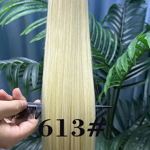 100Pcs & 50Pcs Straight Nano Ring Hair Extensions 32 Colors European Micro Beads Ring Human Hair Extensions 0.5g/0.8g/1g/Strand
