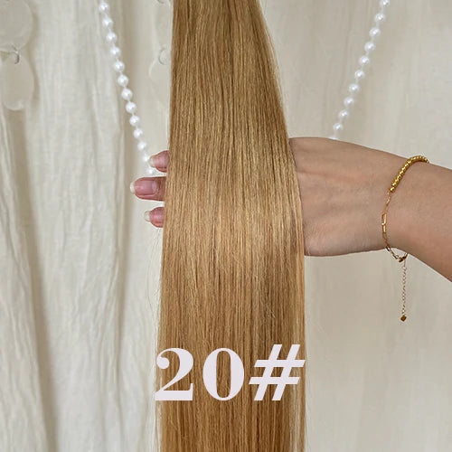 100Pcs & 50Pcs Straight Nano Ring Hair Extensions 32 Colors European Micro Beads Ring Human Hair Extensions 0.5g/0.8g/1g/Strand