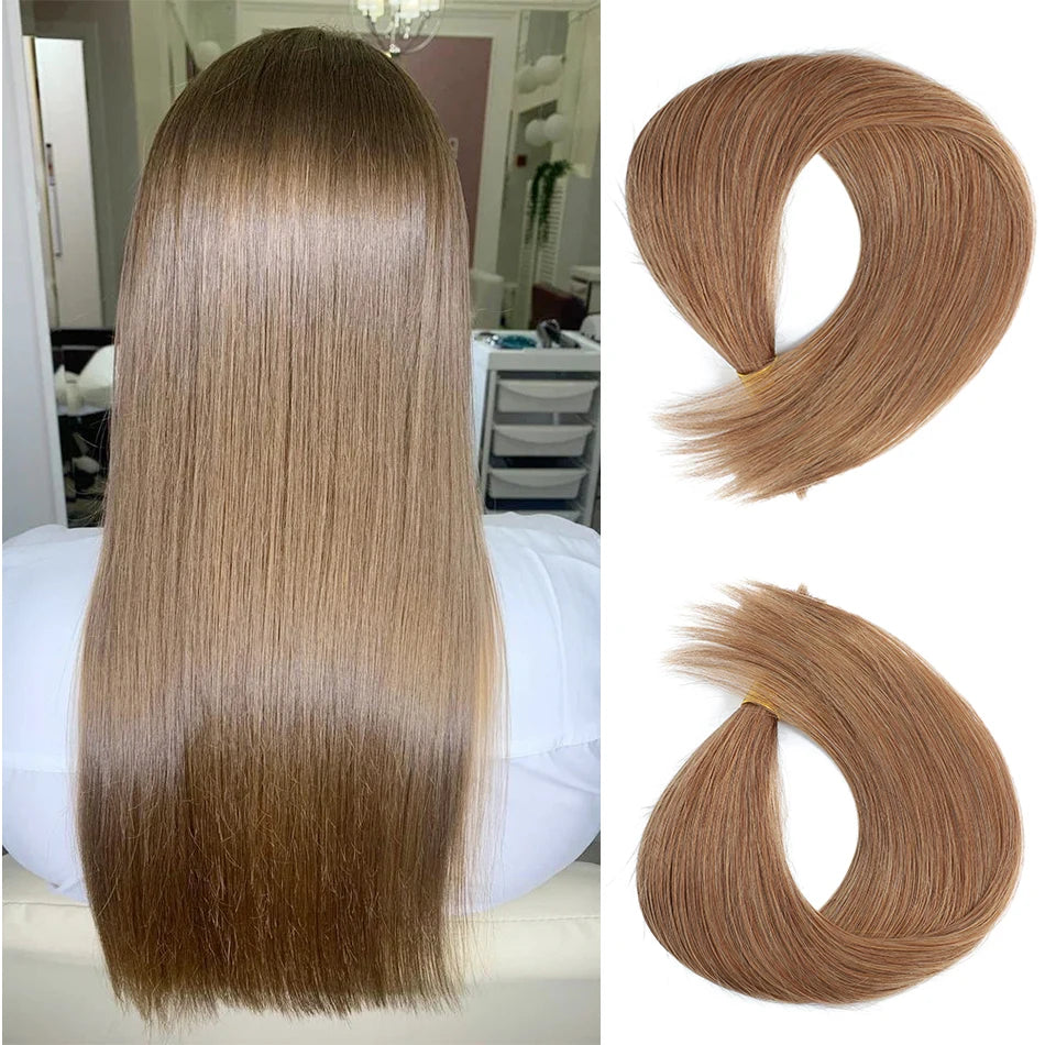 100Pcs & 50Pcs Straight Nano Ring Hair Extensions 32 Colors European Micro Beads Ring Human Hair Extensions 0.5g/0.8g/1g/Strand