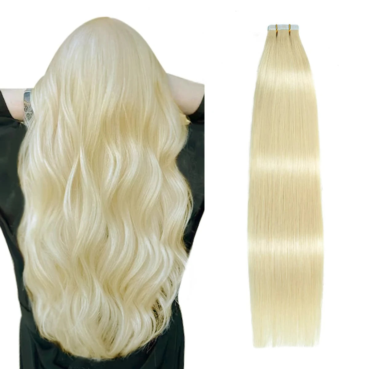 Highlight Human Hair Tape in Hair Extensions Silky Straight Remy Hair Extensions for Women to Add Hair Volume&Length&Highlight