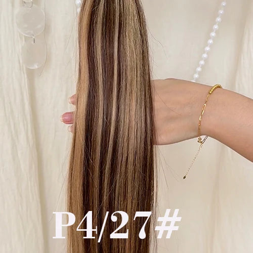 100Pcs & 50Pcs Straight Nano Ring Hair Extensions 32 Colors European Micro Beads Ring Human Hair Extensions 0.5g/0.8g/1g/Strand