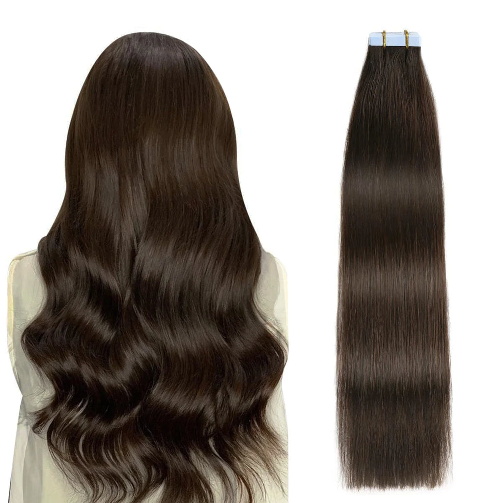 Highlight Human Hair Tape in Hair Extensions Silky Straight Remy Hair Extensions for Women to Add Hair Volume&Length&Highlight