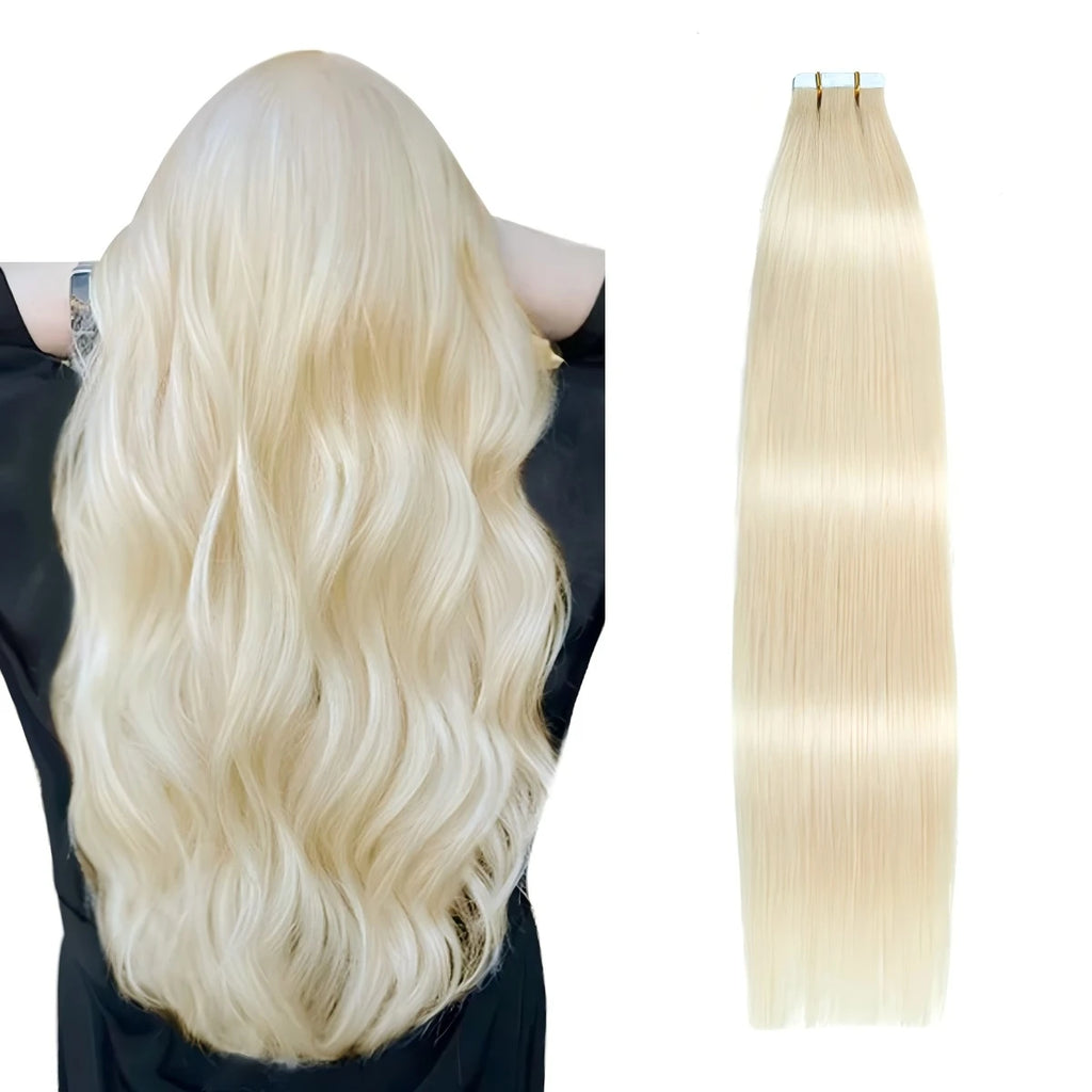 Highlight Human Hair Tape in Hair Extensions Silky Straight Remy Hair Extensions for Women to Add Hair Volume&Length&Highlight