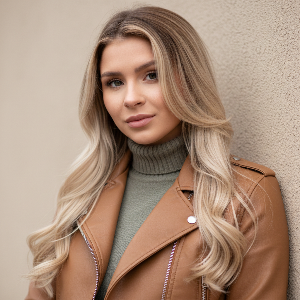 Cliente avec blouson marron