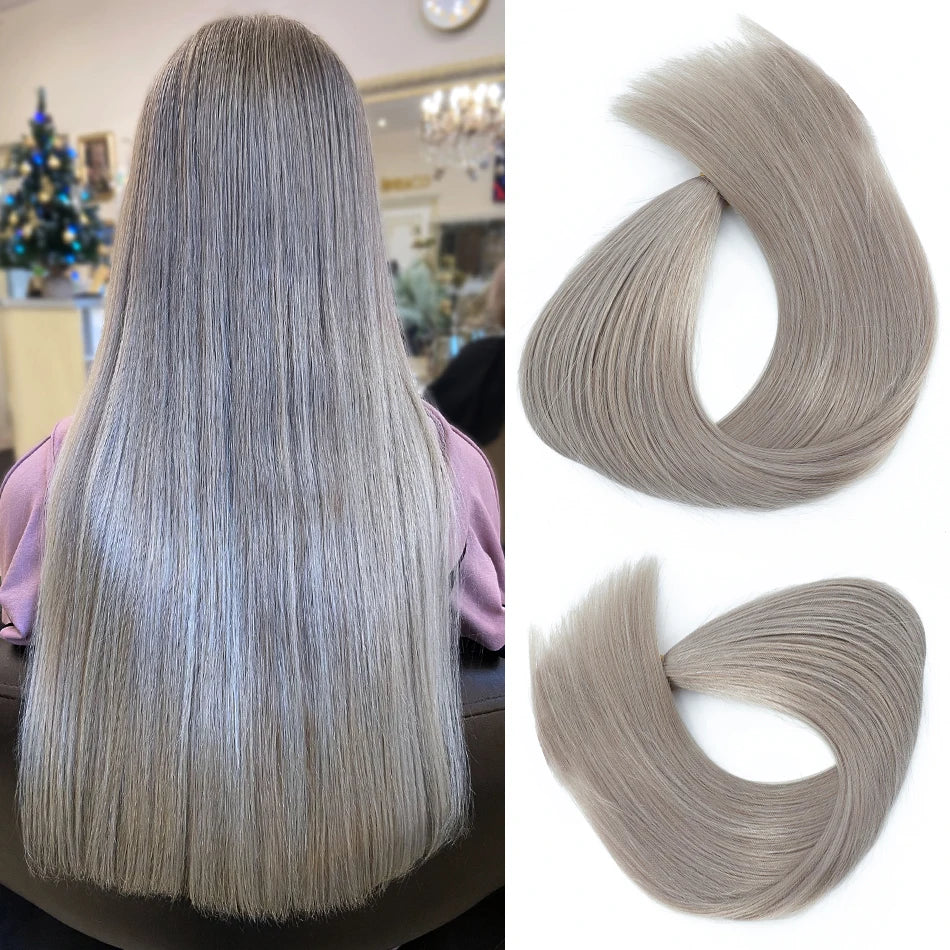 100Pcs & 50Pcs Straight Nano Ring Hair Extensions 32 Colors European Micro Beads Ring Human Hair Extensions 0.5g/0.8g/1g/Strand