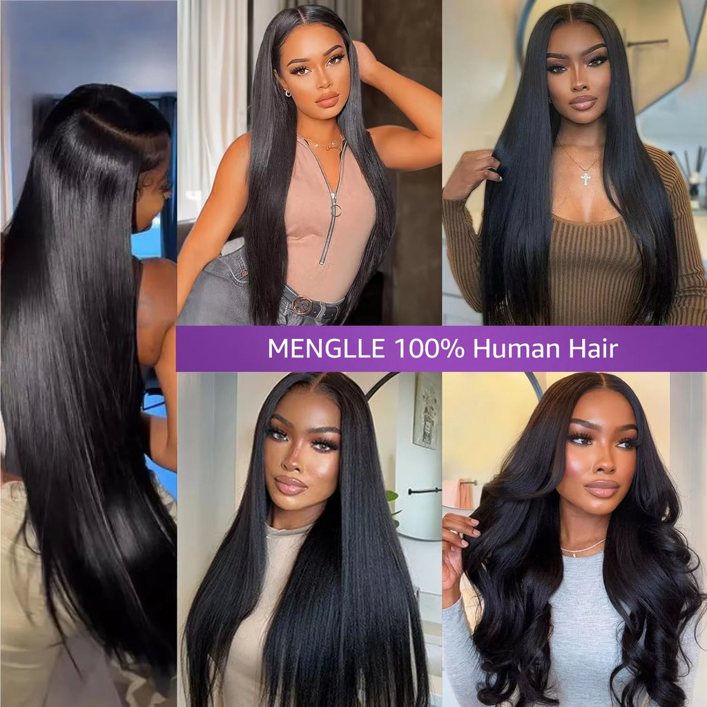 Clip in Hair Extensions Real Human Hair,100% Brazilian Remy Human Hair Extensions for Women,1B Natural Black 8Pcs Per Set
