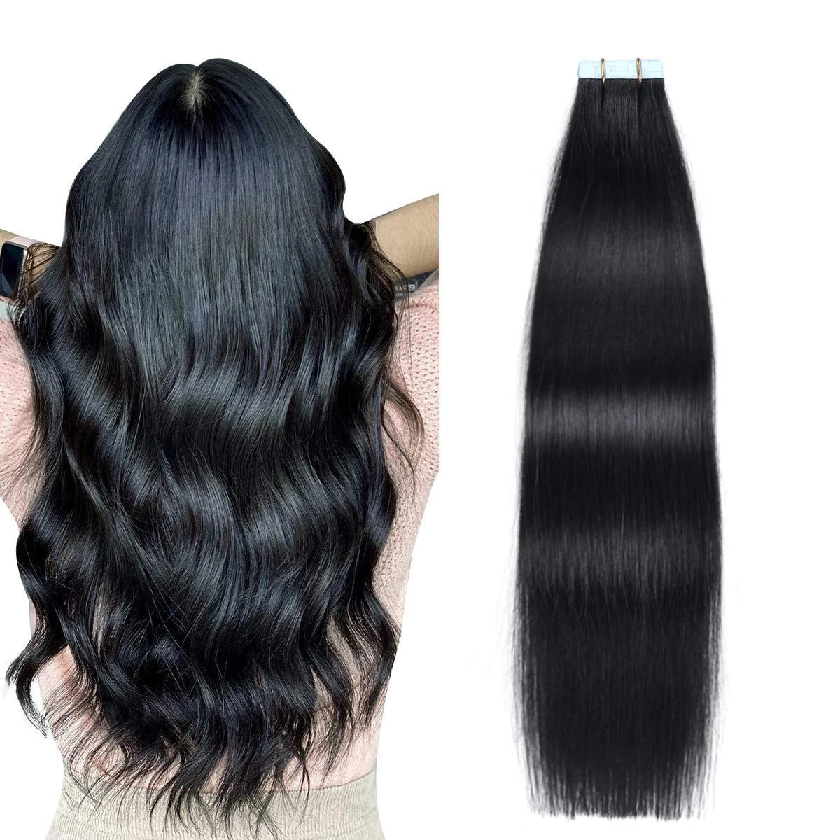 Highlight Human Hair Tape in Hair Extensions Silky Straight Remy Hair Extensions for Women to Add Hair Volume&Length&Highlight